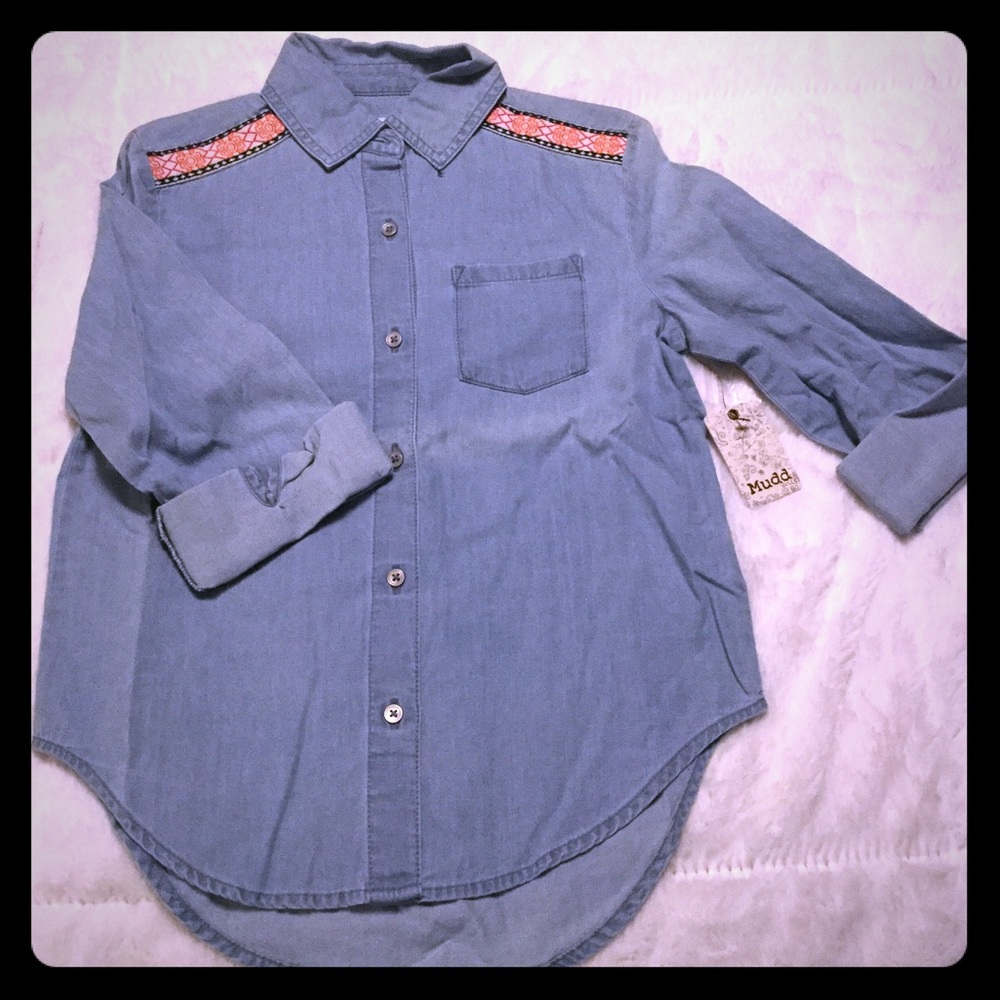 Chambray Button Down Top